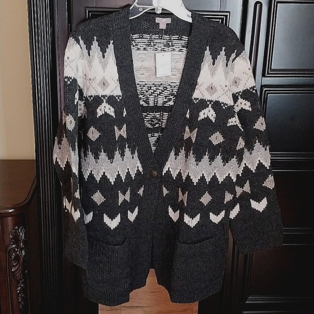 NWT J Jill fair isle cardigan